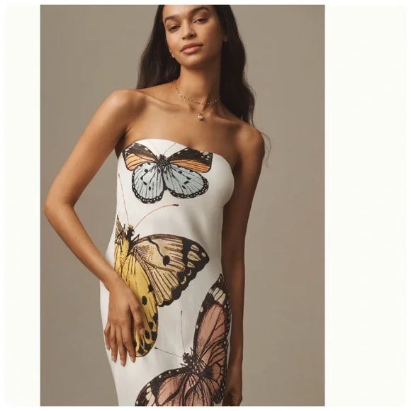 NWT Anthropologie The Tilda Butterly Slip Dress, S - Picture 1 of 17